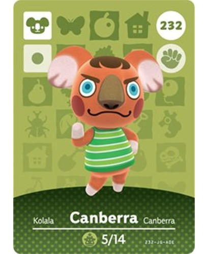 Canberra - Tarjeta De Amiibo De Nintendo Animal Crossing Hap