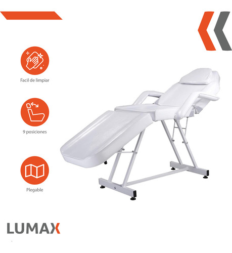 Camilla Reclinable Plegable Para Tatuador Masajes Portatil Color Blanco