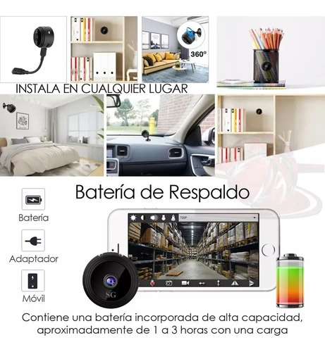 Mini Cámara Espía Oculta Wifi Hd 1080p Nanny De 3 Piezas