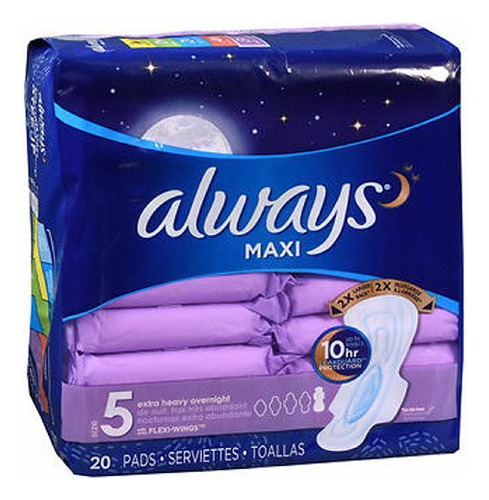 Almohadillas Maxi Always Extra Heavy Overnight Con Alas Flex