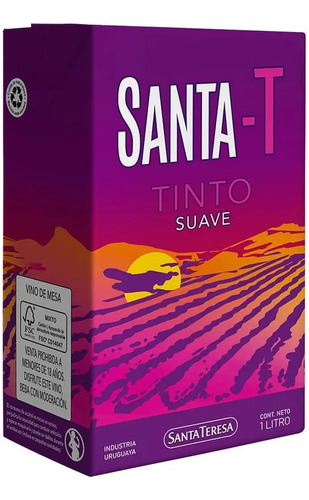 Vino Santa T Tinto Suave Caja Tetra 1 L Pack X 12