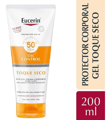 Eucerin Sun Fps50+ Gel-crema Corporal Toque Seco X 200