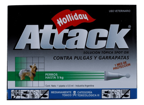 Attack Perros Pipeta Control Pulgas Garrapatas 0,5ml