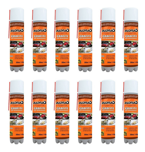 Spray Grafite Aerossol A Seco 300ml Uso Geral 12uni Promoção