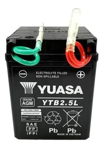 Bateria Yuasa Yb2.5l-c Honda Xl Xlr Dist. Oficial Rpm925