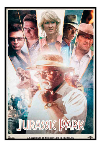 Cuadro Premium Poster 33x48cm Jurassic Park Personajes Art