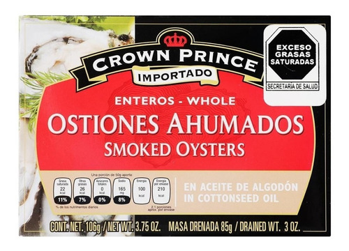 Ostiones Ahumados Crown Prince 106 Grs