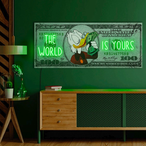 Letrero Dolar Neon Mcpato Money Acrilico Control Atenuador Color Verde