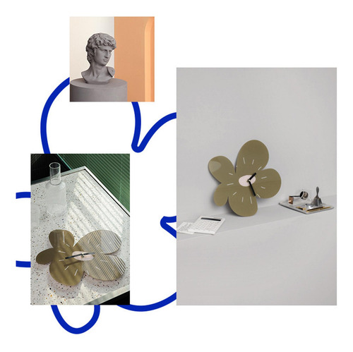 Relojes De Pared Silenciosos Simples Muebles De Arte De Flor