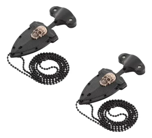 comprar Mini Faca Push T Dagger Fulltang Caveira  Bainha Kit 2 Faca