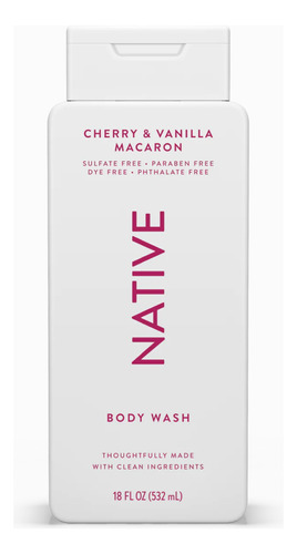 Jabón Corporal. Native Body Wash, Cherry, Vanilla, Macaron