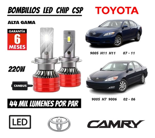 Bombillo Led Chip Csp De 44 Mil Lumenes 220w Toyota Camry 