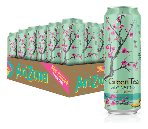 Arizona Te Verde Con Ginseng Y Miel, Lata Grande, 22 Onzas L