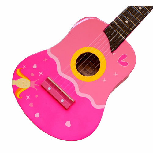 Guitarra De Madera Rosada De Princesa Para Niñas