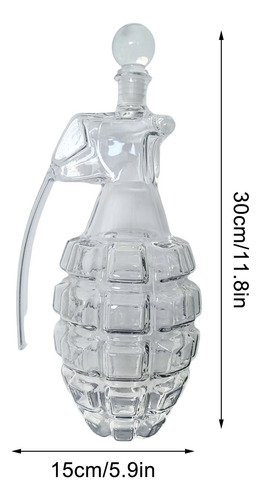 Botella De Licor De Vidrio Transparente Vintage Con Forma De