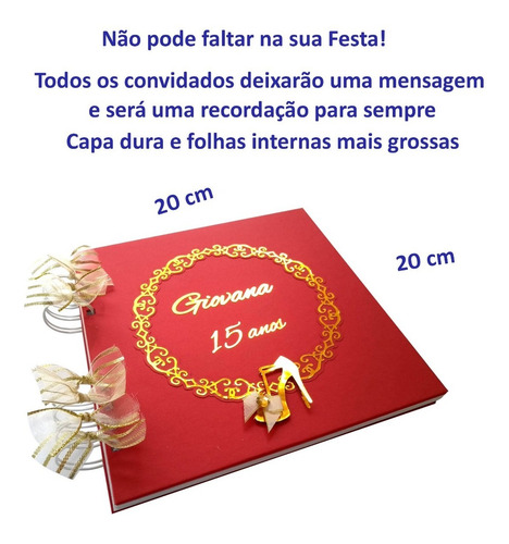 Imagem 2 de 7 de Caderno Personalizado 15 Anos Mensagens Dos Convidados