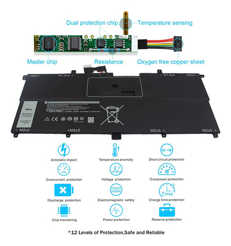 46wh Batería Nnf1c Para Dell Xps 13 9365 Xps 13 9365 2-in-1