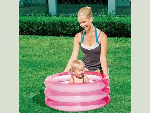 Pileta inflable redonda Bestway 51033 de 70cm x 30cm 43L rosa bolsa
