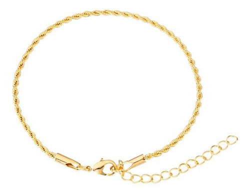 Pulseira Cordão Baiano Banhada Ouro 18k 21cm