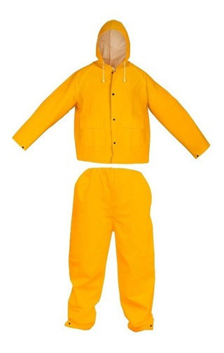 Conjunto Impermeable Con Capucha 2 Piezas Amarillo Tolsen