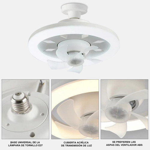 Lampara Ventilador De Techo Tianlai 5 Aspas36w Diámetro 30cm