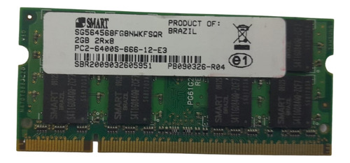 Memória Notebook 2gb Ddr2 800mhz Smart