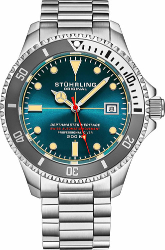 Reloj Hombre Stuhrling 883h.04 Automático Pulso Plateado En 