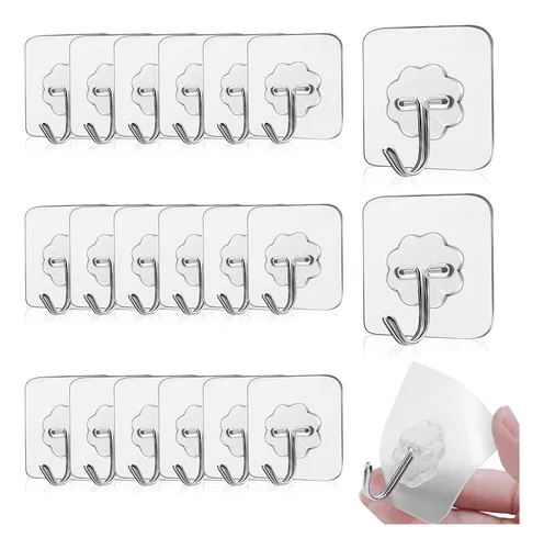 Set X20 Pcs Gancho De Pared Portatil Adhesivo Hasta 15 Kg Resistentes Para Colgar Alta Calidad Everest