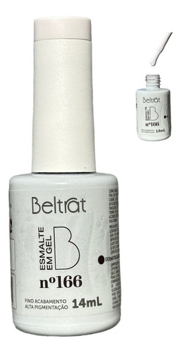 Esmalte Em Gel 14ml Beltrat - Alta Pigmentação Cor 166 - Branco