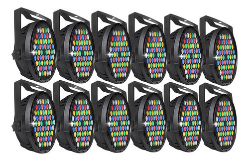 12x Refletor Par64 Canhão Parled Rgbwa 60 Leds 5w Jdb-6053