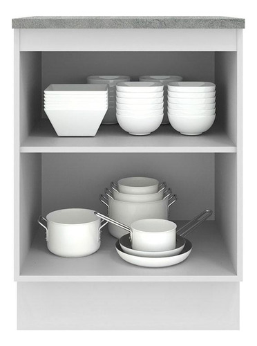 Mueble De Cocina 60 Cm 1 Puertaagata Madesa Color Blanco/Crema