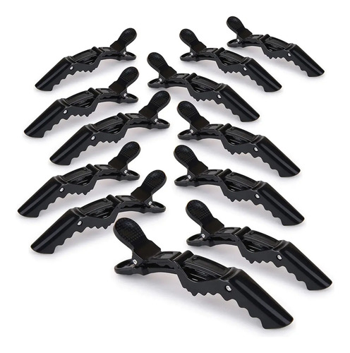 Kit 12 Presilhas Prendedor De Cabelo Bico Jacaré Crocodilo Arte Sedução Presilha Cabeleireiro Penteado