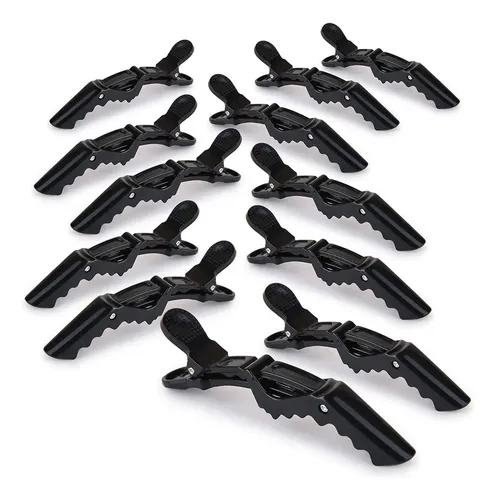 Kit 12 Presilhas Prendedor de Cabelo Bico Jacaré Crocodilo Arte - foto 1