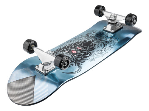 Patineta Skateboard Plástico León/azul Ruedas 95 Abec-7 Blazer Plata