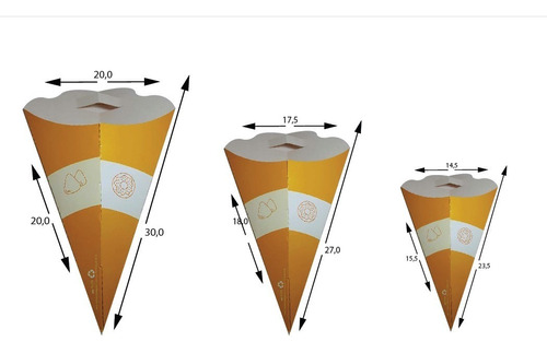 Cone Para Batata Frita Kit P, M, G 1050 (unidades)