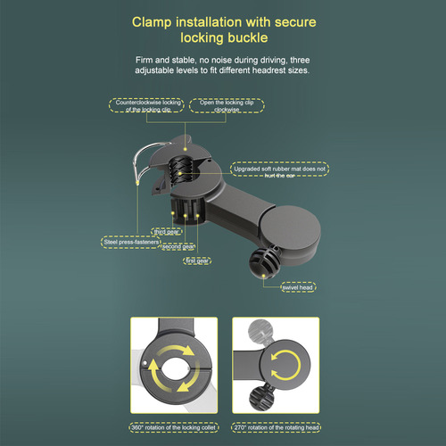 Ventilador Ajustable En 360°, Soporte De Vehículo Para 3 Cam