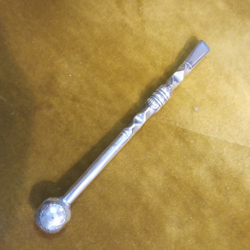 Bombilla De Plata Antigua Maciza Probada Criolla Colonial Plata (Usado)