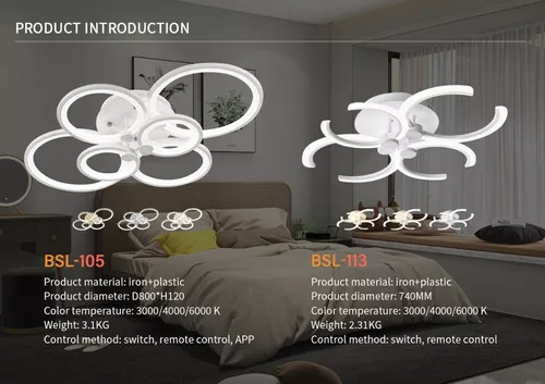 Lámpara Techo Moderna Led Regulable 40w P/sala+app Y Control