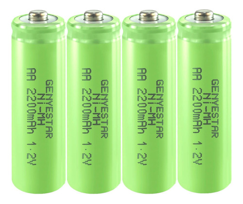 Batera Aa Recargable Nimh 1.2 V Doble A 2200 Mah De Alta Cap