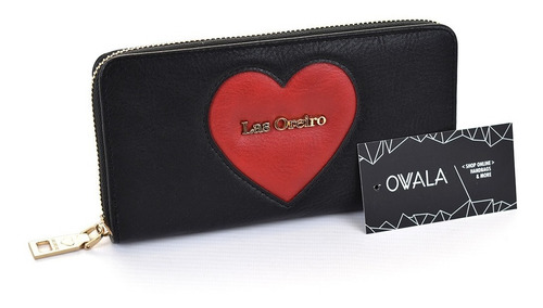Imagen 1 de 6 de Billetera Las Oreiro Mujer Cuero Sintetico Corazon Original