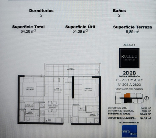 Venta Cesion O Pie De Depto 2d En Proyecto Muelle