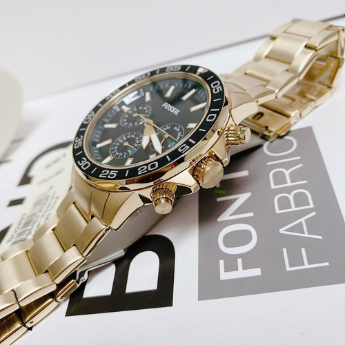 Reloj Fossil Para Caballero Bq2493.color De La Correa:dorado Dorado
