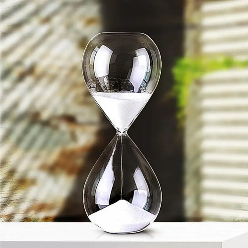 Ampulheta Decorativa De Vidro Liso Areia Colorida 5 Minutos