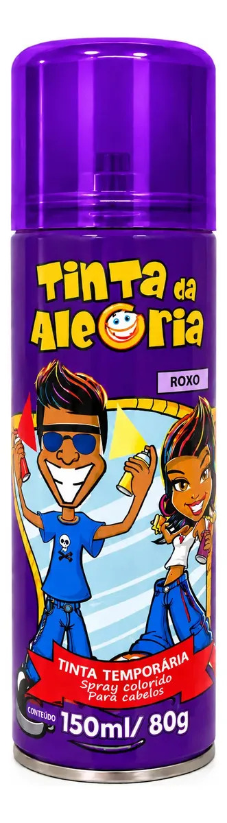 Tinta Da Alegria Spray Colorido Para Cabelo -150ml Cor Roxo