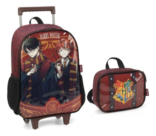 Kit Mochila Grande Com Rodinha Lancheira Harry Potter