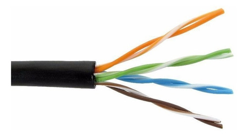 Cable Utp Rollo 100mts 100% Cobre Exterior Cat5e 4 Pares