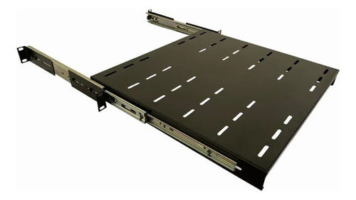 Bandeja Móvel Deslizante Ventilada 1u X 700mm Para Rack 19 Cor Preto