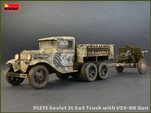 Camión Soviético Gaz 6x4 Y Cañón 76 Mm Usv Miniart A 1 :35