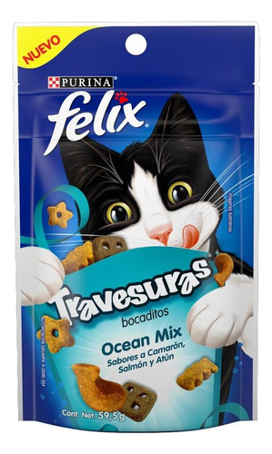 Purina Felix Travesuras Grilled Y Ocean Mix, Paq. 04 Sobres