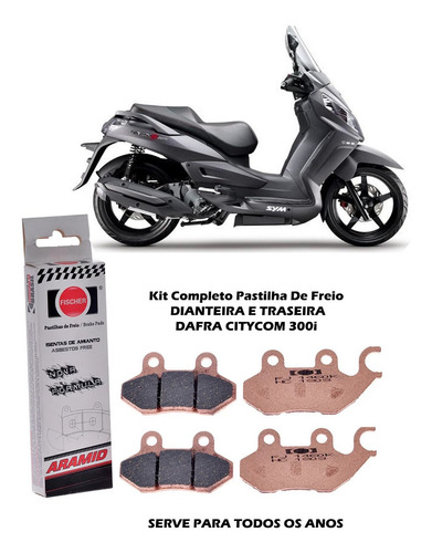 Kit Completo Pastilha Freio Dafra Citycom 300i